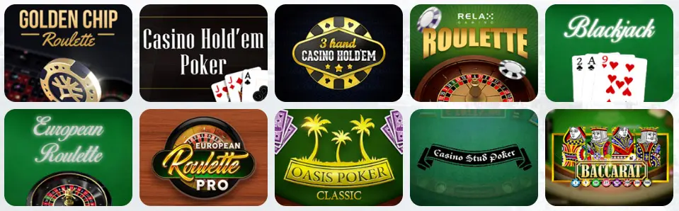 Table games at BETWAY CASINO